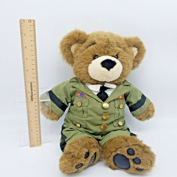 Build A Bear Bearemy Military USA Dress Uniform Stuffed Plush Animal Brown Toy - Picture 6 of 11